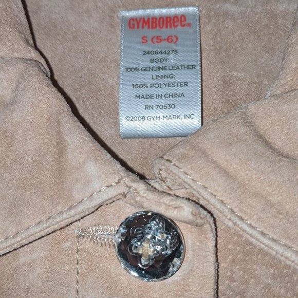 EUC - GYMBOREE CUTEST COWGIRL KHAKI SUEDE LEATHER JACKET Size 5-6 (s) - Picture 2 of 7